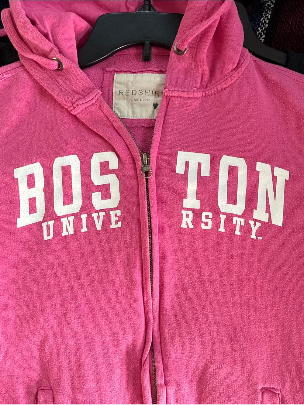 Pink Boston University Women’s Zip Up Hoodie Size M